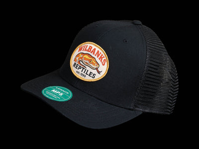 Wilbanks Reptiles Mid-Pro Snapback Trucker Hat – Black on Black