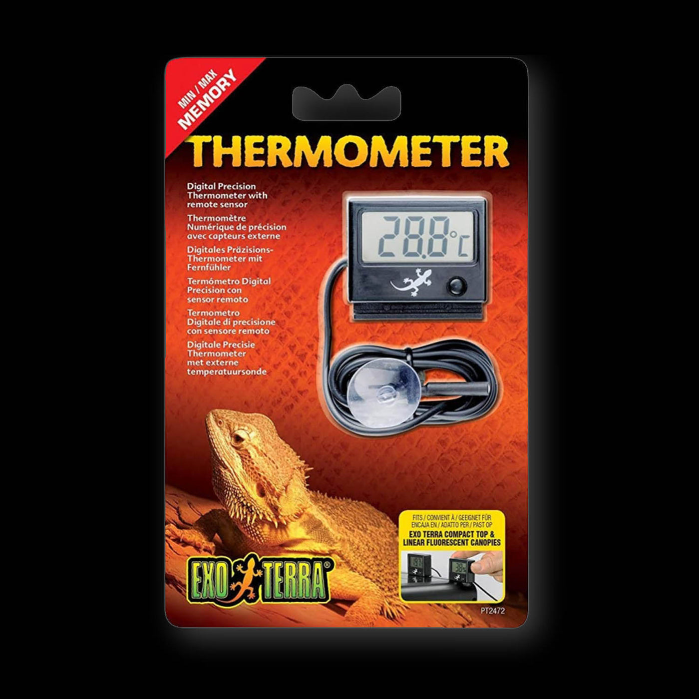Exo Terra Digital Thermometer with Probe, Celsius and Fahrenheit