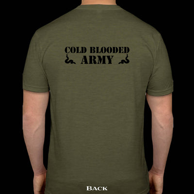 Wilbanks "Cold Blooded Army" Military Green T Shirt